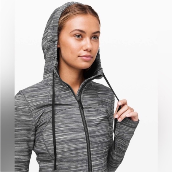 Lululemon Hooded Define Jacket in Black and White Heathered Size 6 - Picture 4 of 8